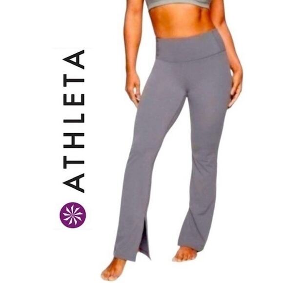 Athleta Barre Kick Flare pants, leggings, yoga, stretch, comfort, Gray, S - Picture 2 of 8